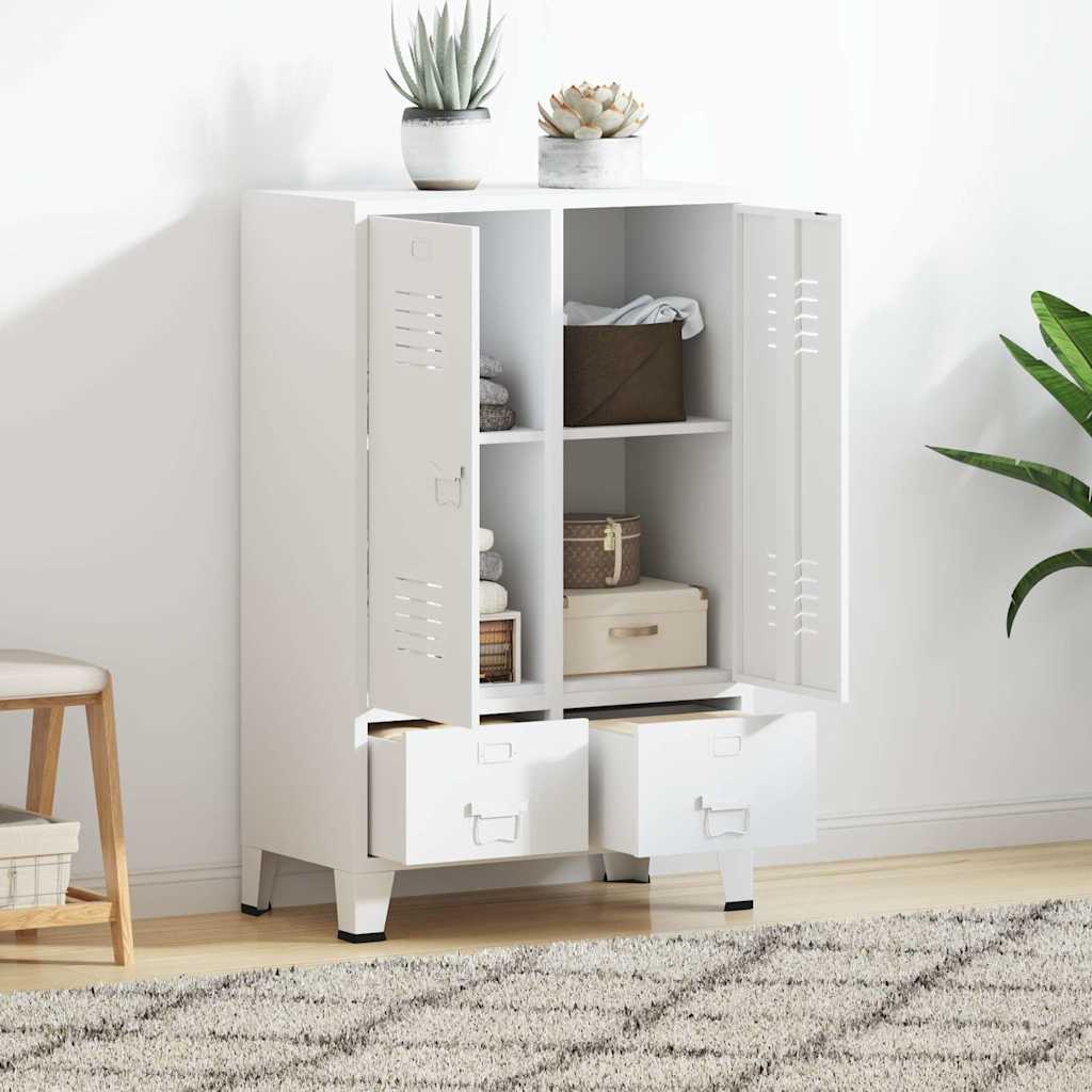 vidaXL Wardrobe | White | Steel | Medium | Height-Adjustable Shelves | Wardrobe 1