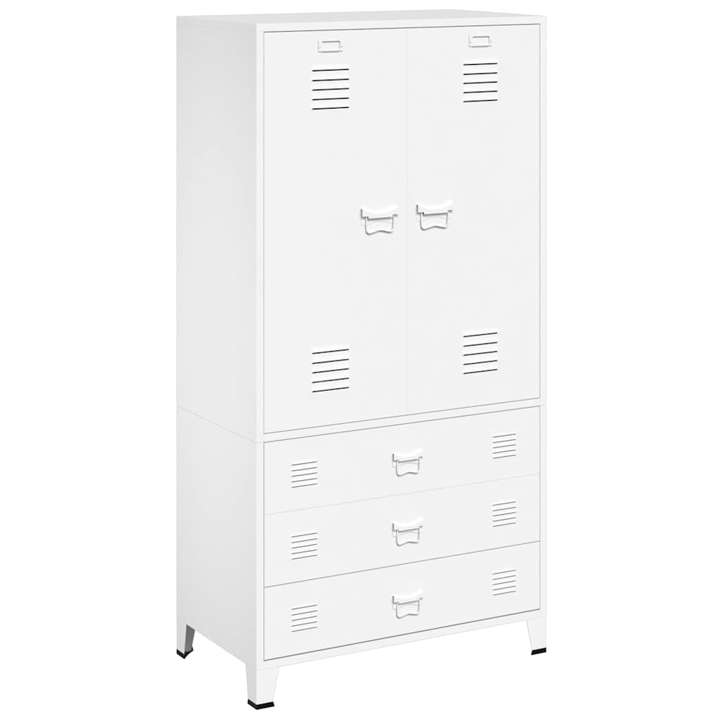 vidaXL Wardrobe | White | Metal | 90 x 50 x 180 cm | Wardrobe | Rectangular 2