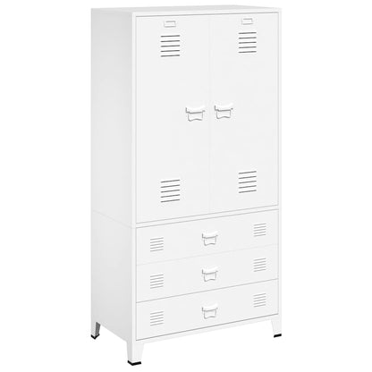 vidaXL Wardrobe | White | Metal | 90 x 50 x 180 cm | Wardrobe | Rectangular 2