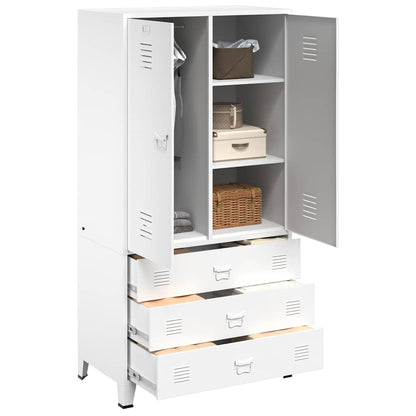 vidaXL Wardrobe | White | Metal | 90 x 50 x 180 cm | Wardrobe | Rectangular 3