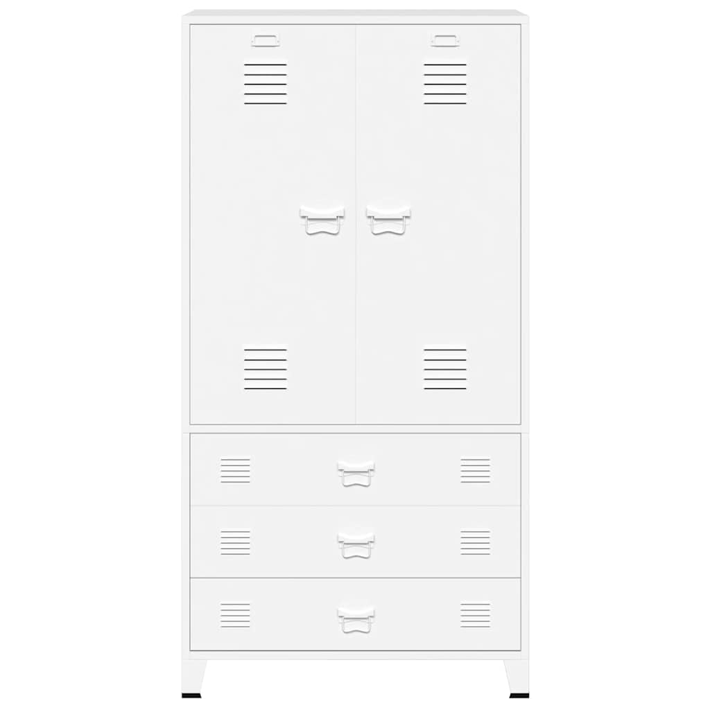 vidaXL Wardrobe | White | Metal | 90 x 50 x 180 cm | Wardrobe | Rectangular 4