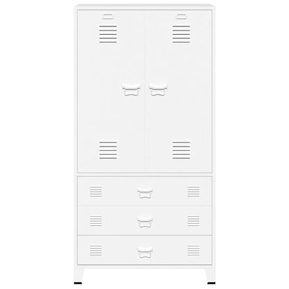 vidaXL Wardrobe | White | Metal | 90 x 50 x 180 cm | Wardrobe | Rectangular 4
