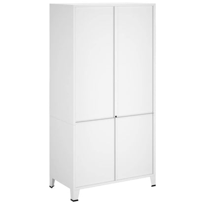 vidaXL Wardrobe | White | Metal | 90 x 50 x 180 cm | Wardrobe | Rectangular 6