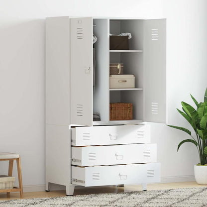 vidaXL Wardrobe | White | Metal | 90 x 50 x 180 cm | Wardrobe | Rectangular 1