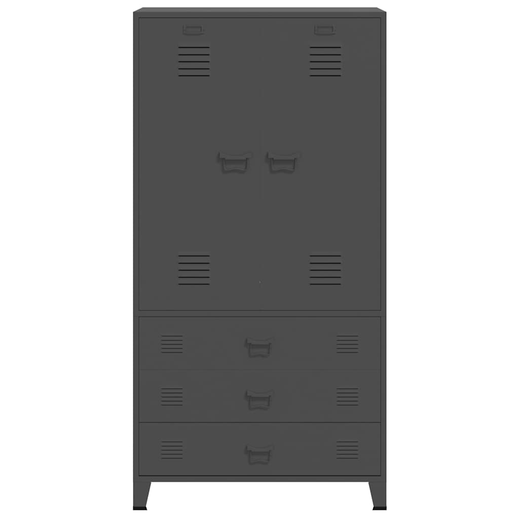 vidaXL Wardrobe | Anthracite | Metal | 90x50x180 cm | Wardrobe | Rectangular 4