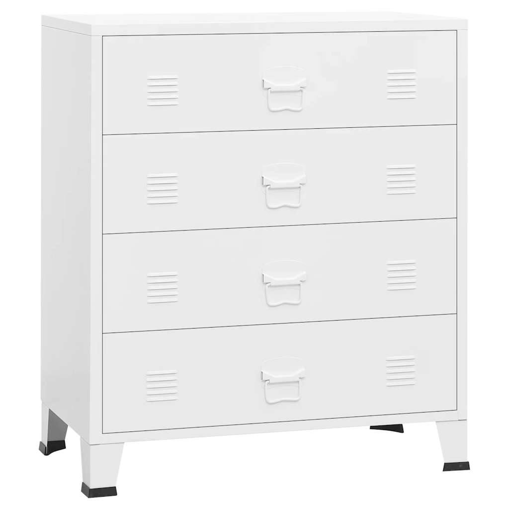 vidaXL Drawer Cabinet | White | Metal | Medium | Drawer Cabinet | Rectangular 2