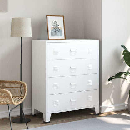 vidaXL Drawer Cabinet | White | Metal | Medium | Drawer Cabinet | Rectangular 3