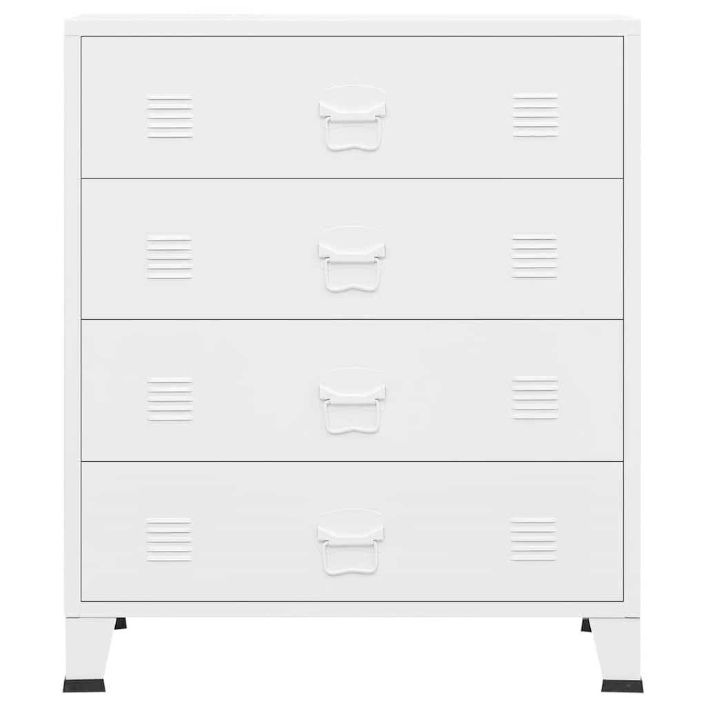 vidaXL Drawer Cabinet | White | Metal | Medium | Drawer Cabinet | Rectangular 4