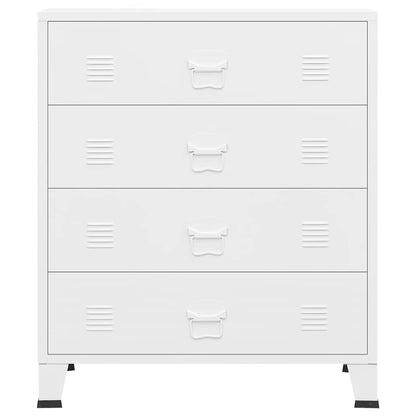vidaXL Drawer Cabinet | White | Metal | Medium | Drawer Cabinet | Rectangular 4