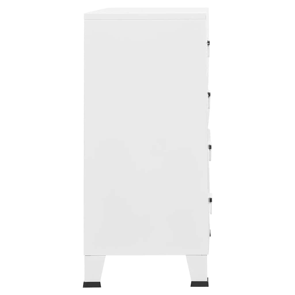 vidaXL Drawer Cabinet | White | Metal | Medium | Drawer Cabinet | Rectangular 5