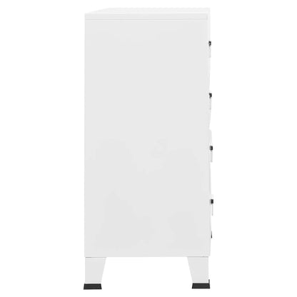 vidaXL Drawer Cabinet | White | Metal | Medium | Drawer Cabinet | Rectangular 5