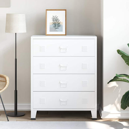 vidaXL Drawer Cabinet | White | Metal | Medium | Drawer Cabinet | Rectangular 1