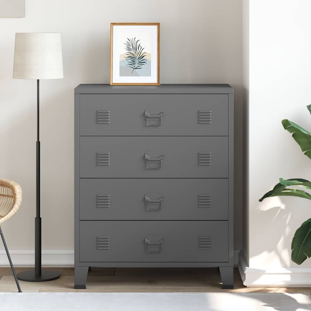 vidaXL Drawer Cabinet | Anthracite | Metal | Medium | Drawer Cabinet 3