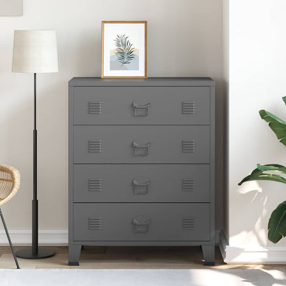 vidaXL Drawer Cabinet | Anthracite | Metal | Medium | Drawer Cabinet 3