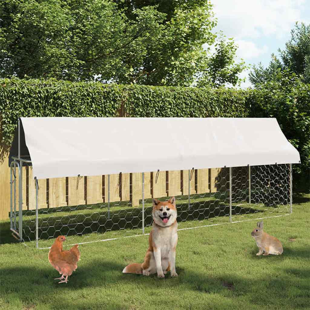 Outdoor Dog Kennel with Roof 400 cm 100 cm