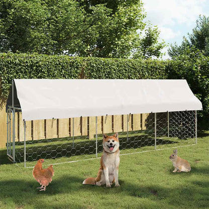 Outdoor Dog Kennel with Roof 400 cm 100 cm