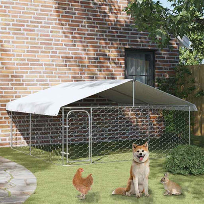 Outdoor Dog Kennel with Roof 300 cm 300 cm