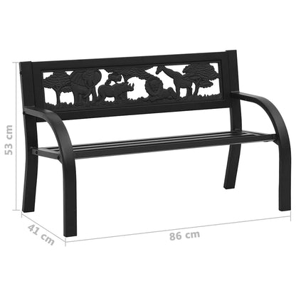 vidaXL Children Garden Bench 86 cm Steel 6