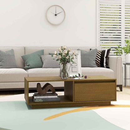 vidaXL Coffee Table | Honey Brown | Solid Pinewood | Medium | Rectangular 3