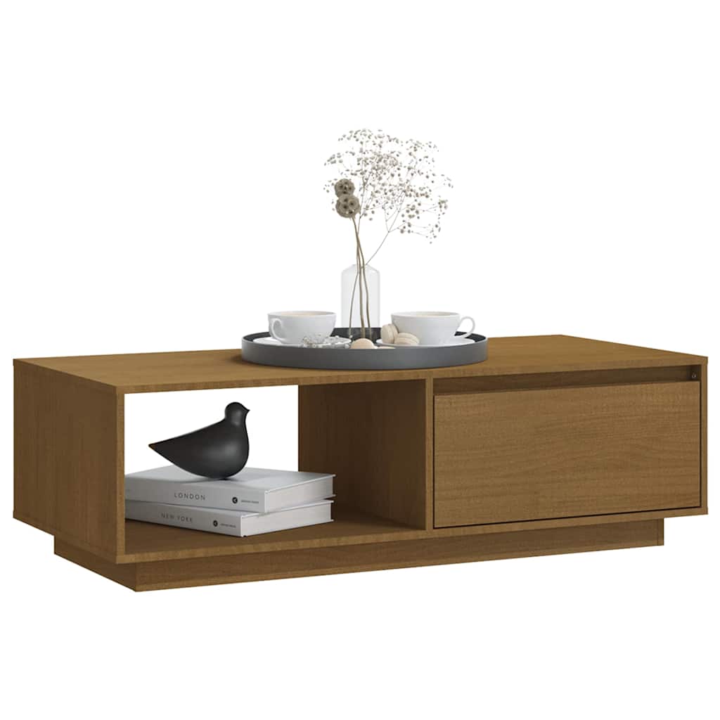vidaXL Coffee Table | Honey Brown | Solid Pinewood | Medium | Rectangular 4