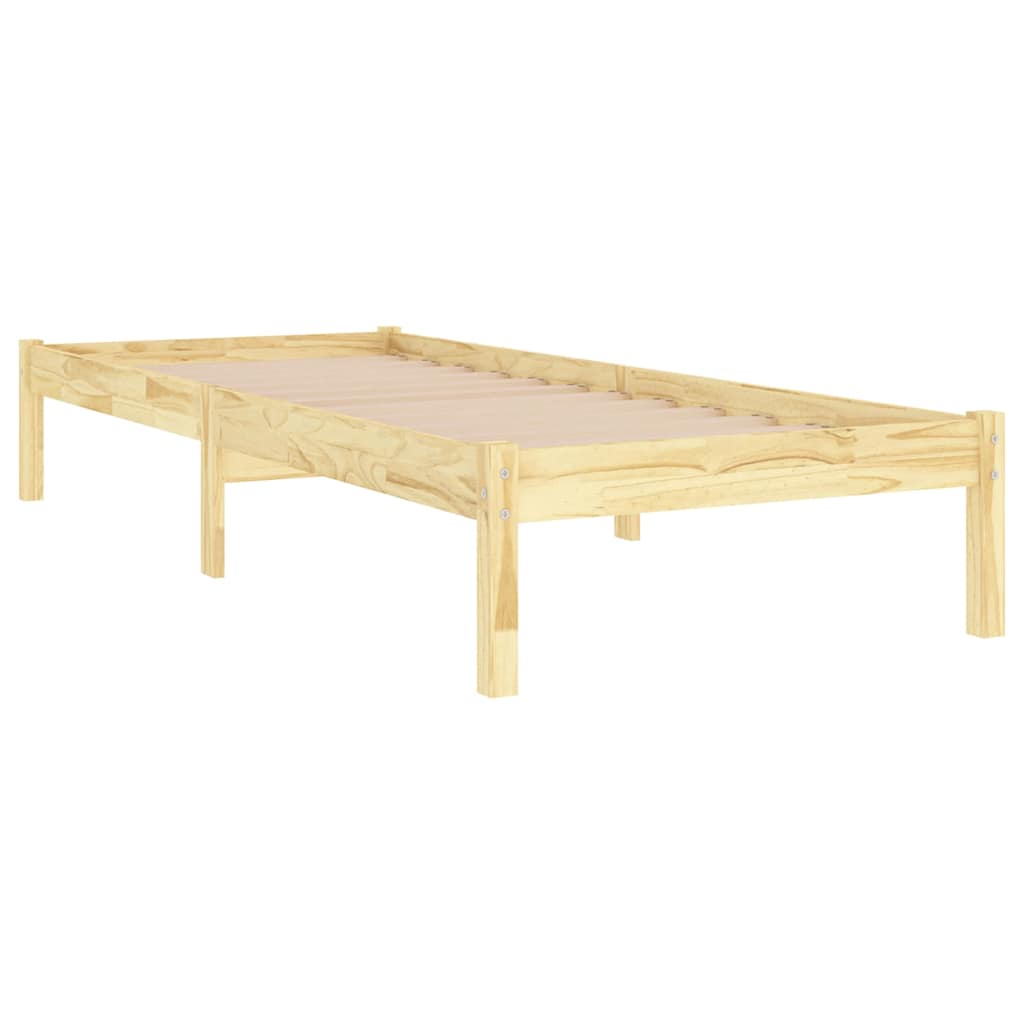 vidaXL Bed Frame | Natural Pine | Solid Pine Wood | Small Single | Durable 3