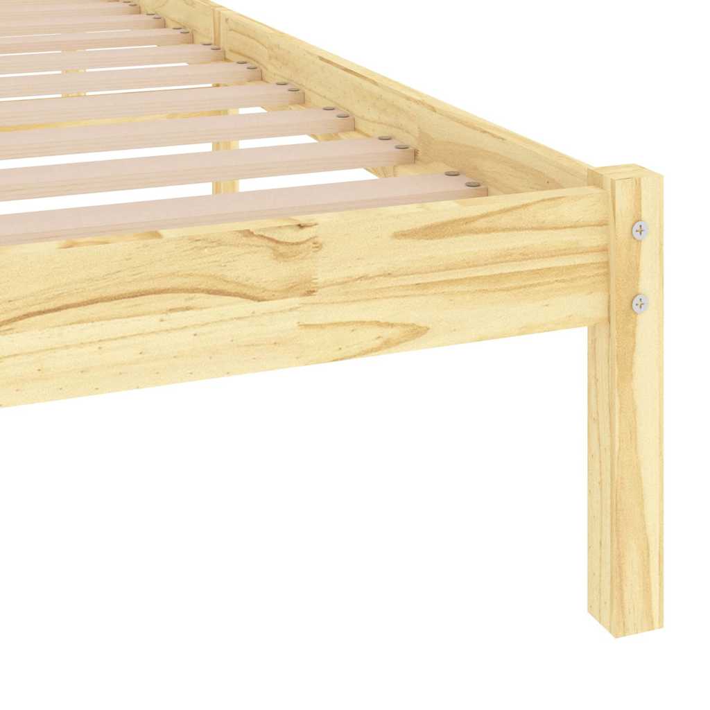 vidaXL Bed Frame | Natural Pine | Solid Pine Wood | Small Single | Durable 6