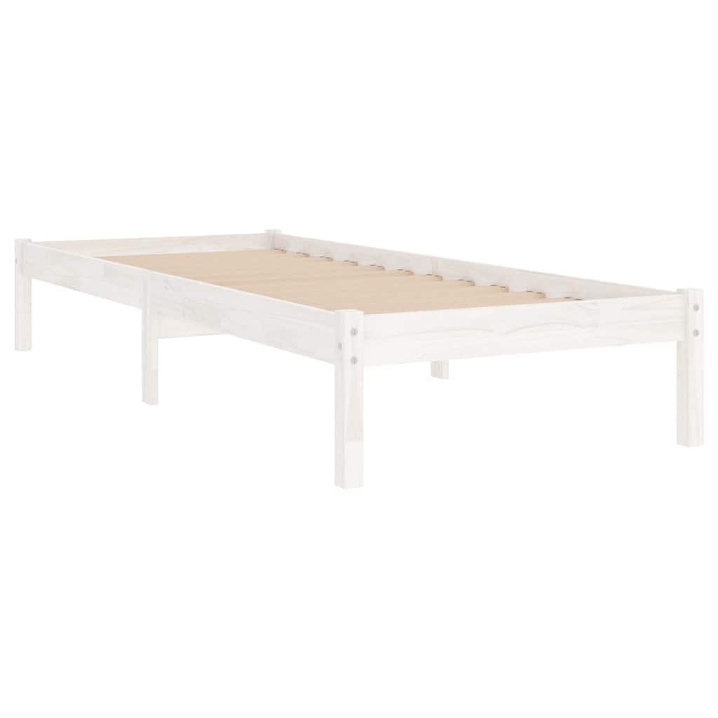 vidaXL Bed Frame | White | Solid pine wood | Single | Durable | Bed Frame 3