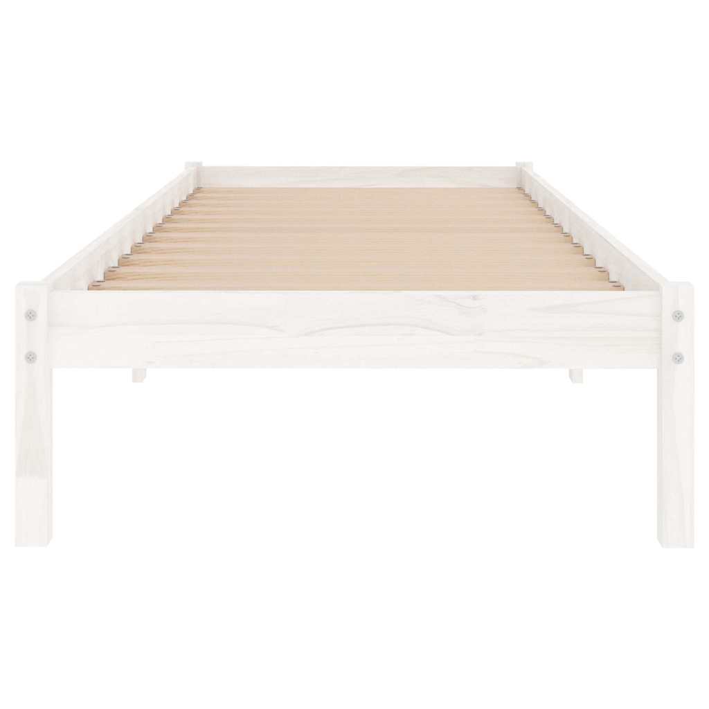 vidaXL Bed Frame | White | Solid pine wood | Single | Durable | Bed Frame 4