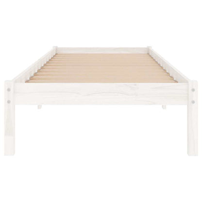 vidaXL Bed Frame | White | Solid pine wood | Single | Durable | Bed Frame 4
