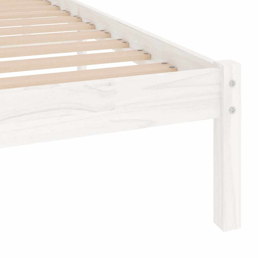 810008 vidaXL Bed Frame without Mattress White Solid Wood 100x200 cm 6