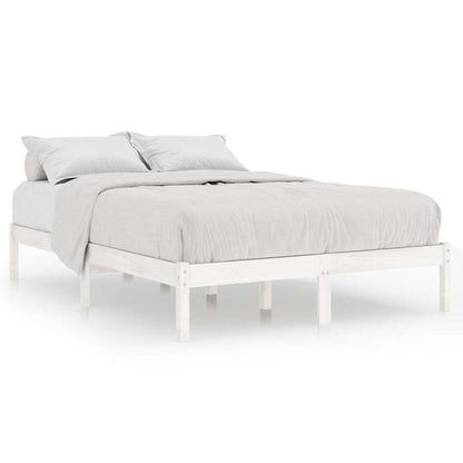 810038 vidaXL Bed Frame without Mattress White Solid Wood 200x200 cm 2