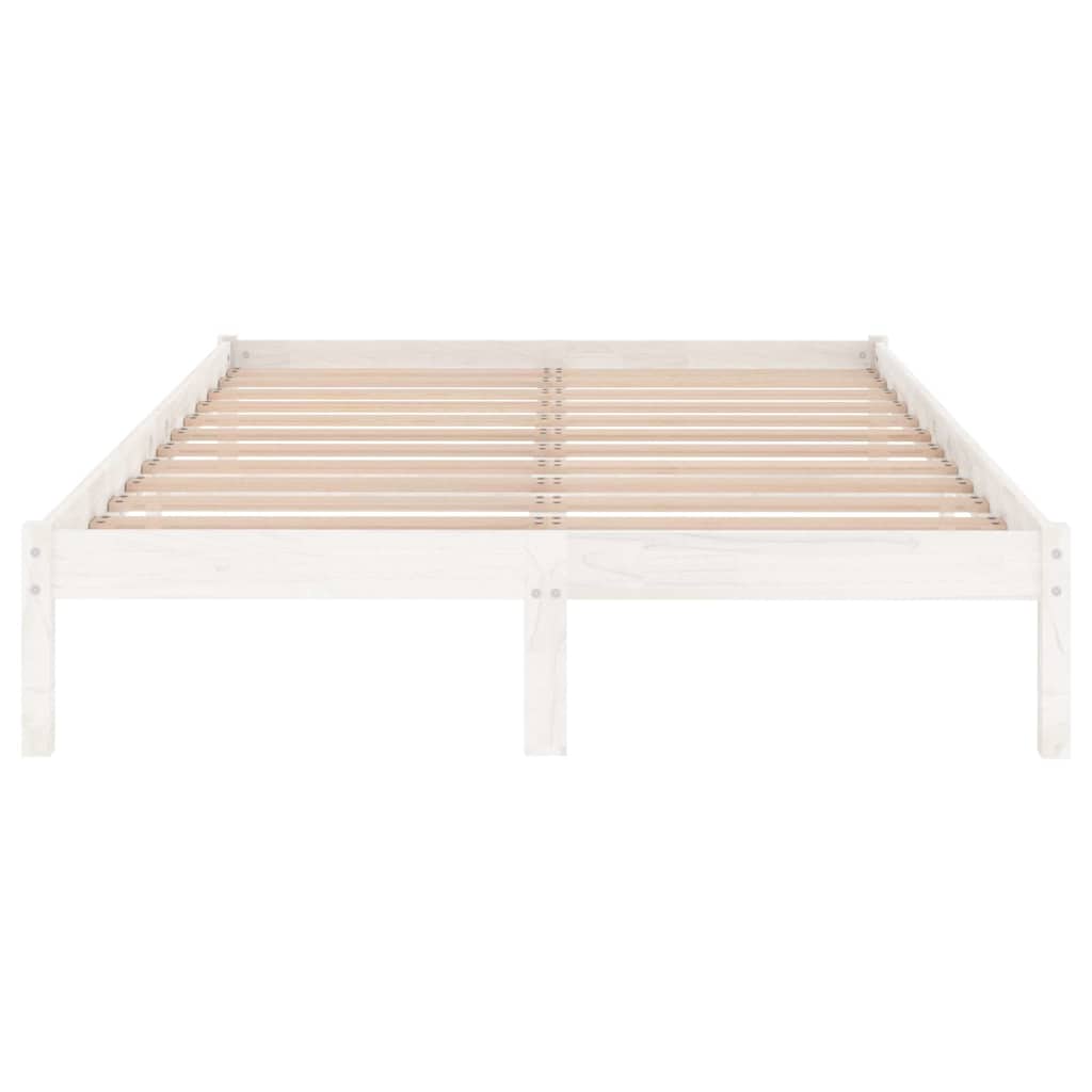 810038 vidaXL Bed Frame without Mattress White Solid Wood 200x200 cm 4