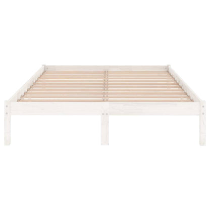 810038 vidaXL Bed Frame without Mattress White Solid Wood 200x200 cm 4