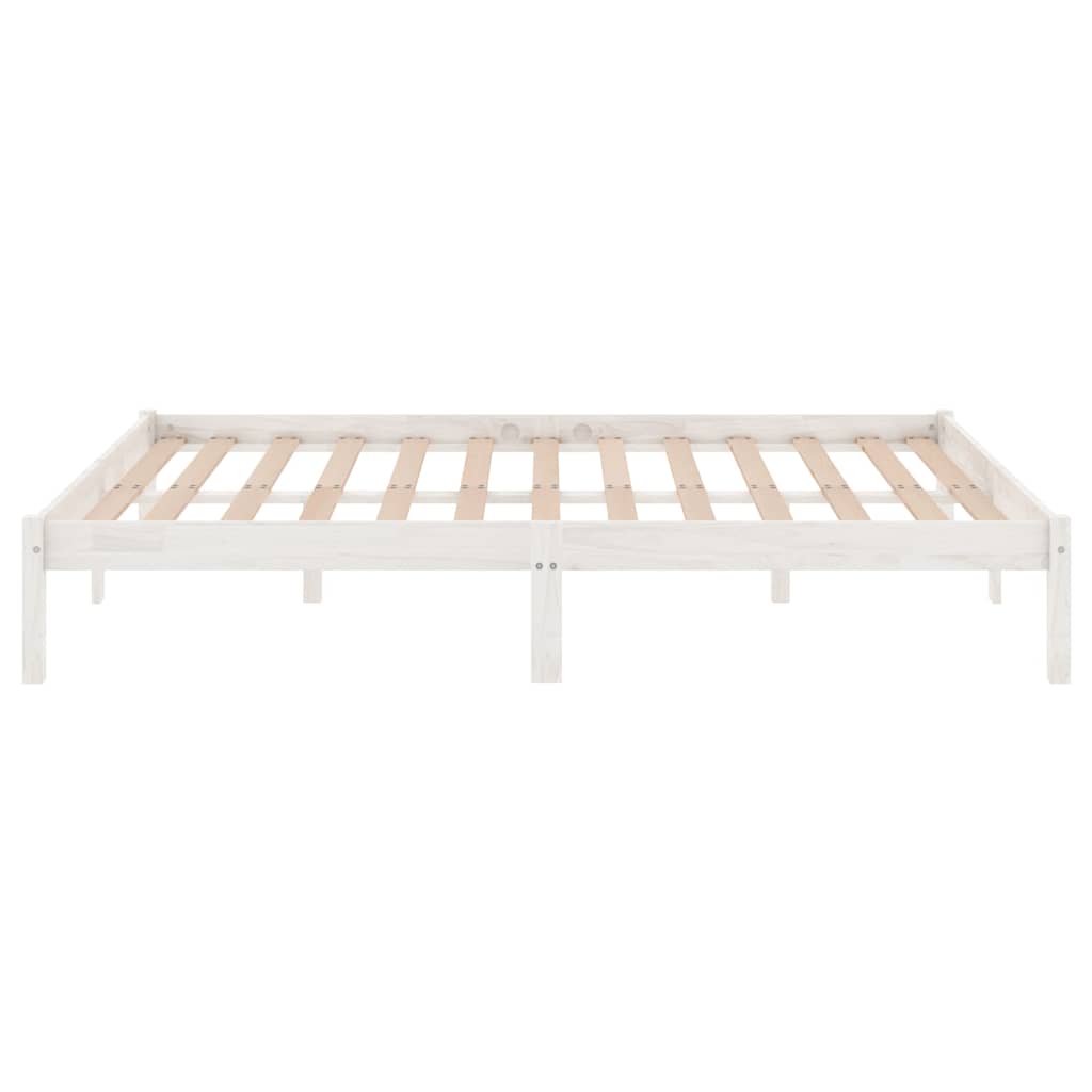 810038 vidaXL Bed Frame without Mattress White Solid Wood 200x200 cm 5