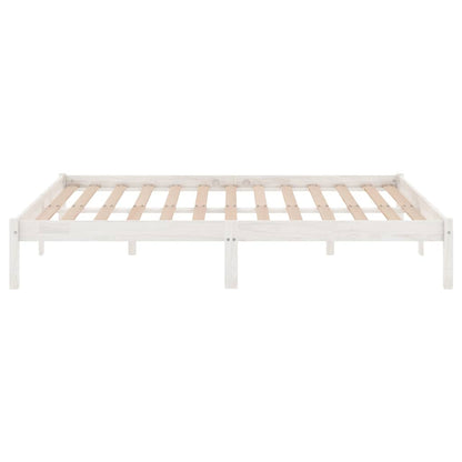 810038 vidaXL Bed Frame without Mattress White Solid Wood 200x200 cm 5