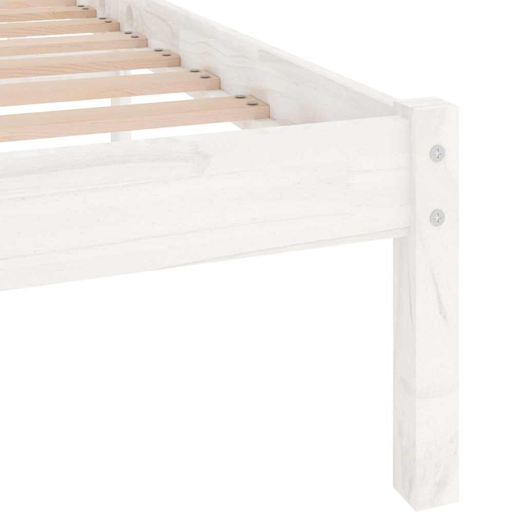 810038 vidaXL Bed Frame without Mattress White Solid Wood 200x200 cm 6