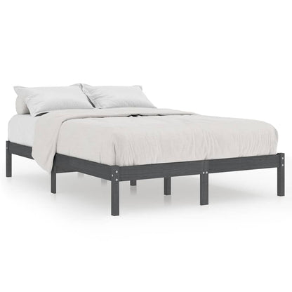 810039 vidaXL Bed Frame without Mattress Grey Solid Wood 200x200 cm 2