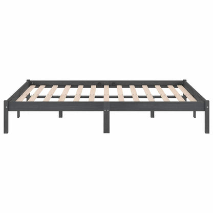 810039 vidaXL Bed Frame without Mattress Grey Solid Wood 200x200 cm 5