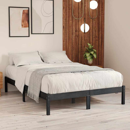 810039 vidaXL Bed Frame without Mattress Grey Solid Wood 200x200 cm 1
