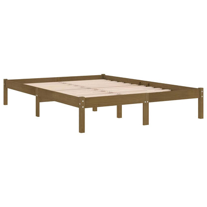 810040 vidaXL Bed Frame without Mattress Honey Brown Solid Wood 200x200 cm 3