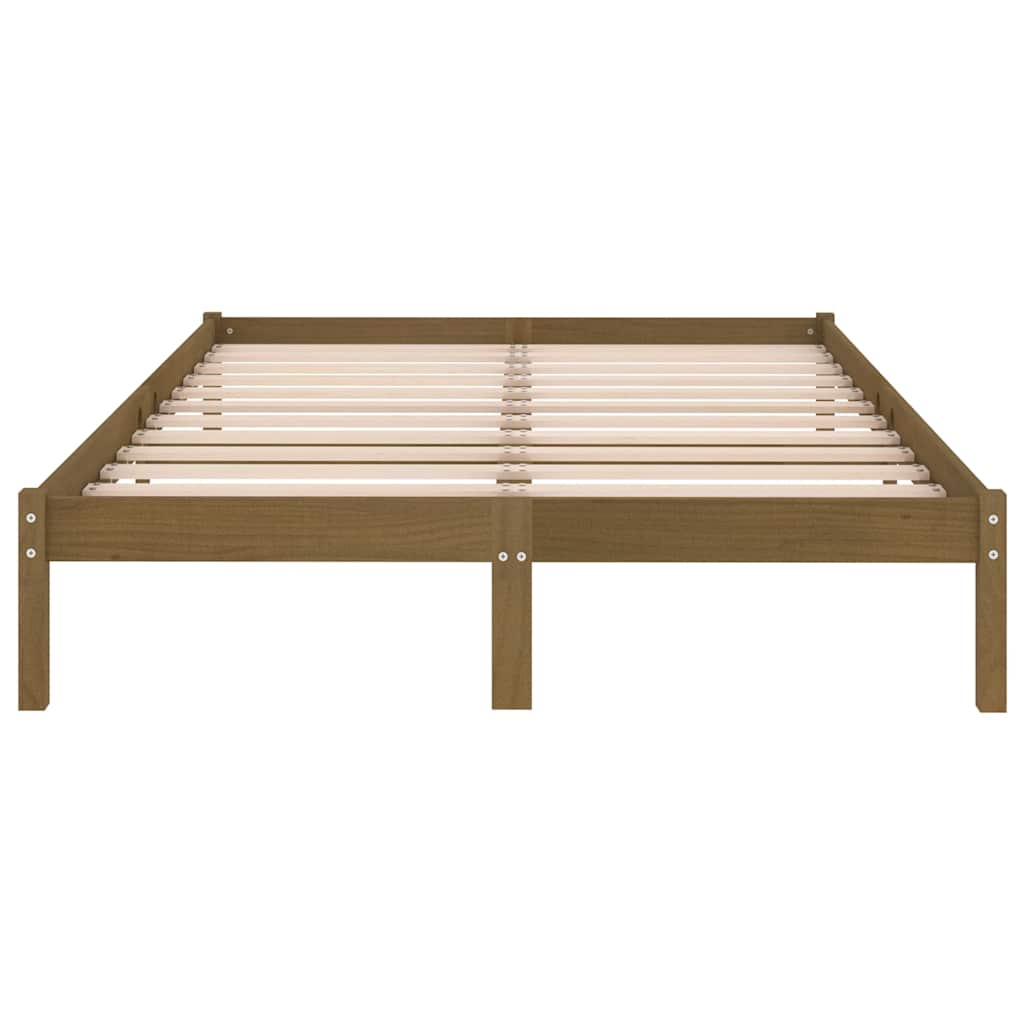 810040 vidaXL Bed Frame without Mattress Honey Brown Solid Wood 200x200 cm 4