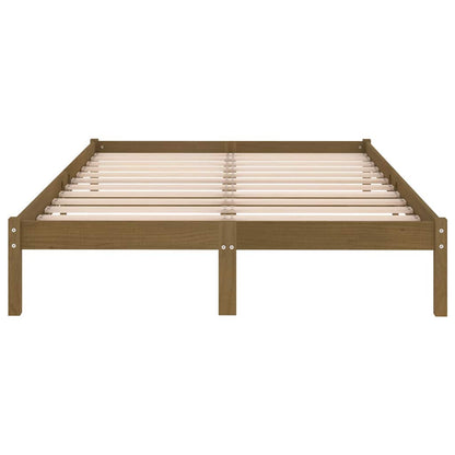 810040 vidaXL Bed Frame without Mattress Honey Brown Solid Wood 200x200 cm 4
