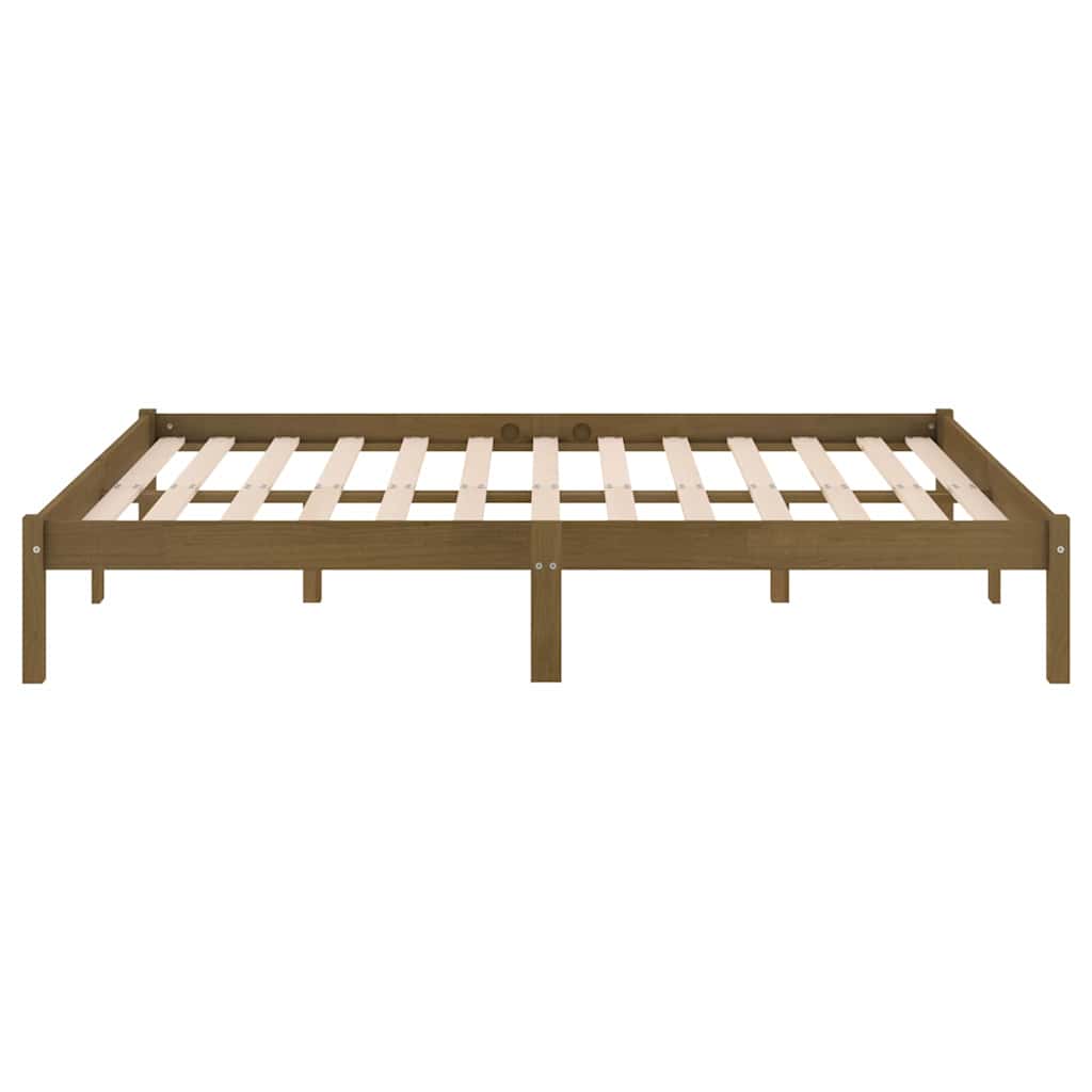 810040 vidaXL Bed Frame without Mattress Honey Brown Solid Wood 200x200 cm 5