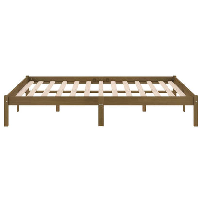 810040 vidaXL Bed Frame without Mattress Honey Brown Solid Wood 200x200 cm 5