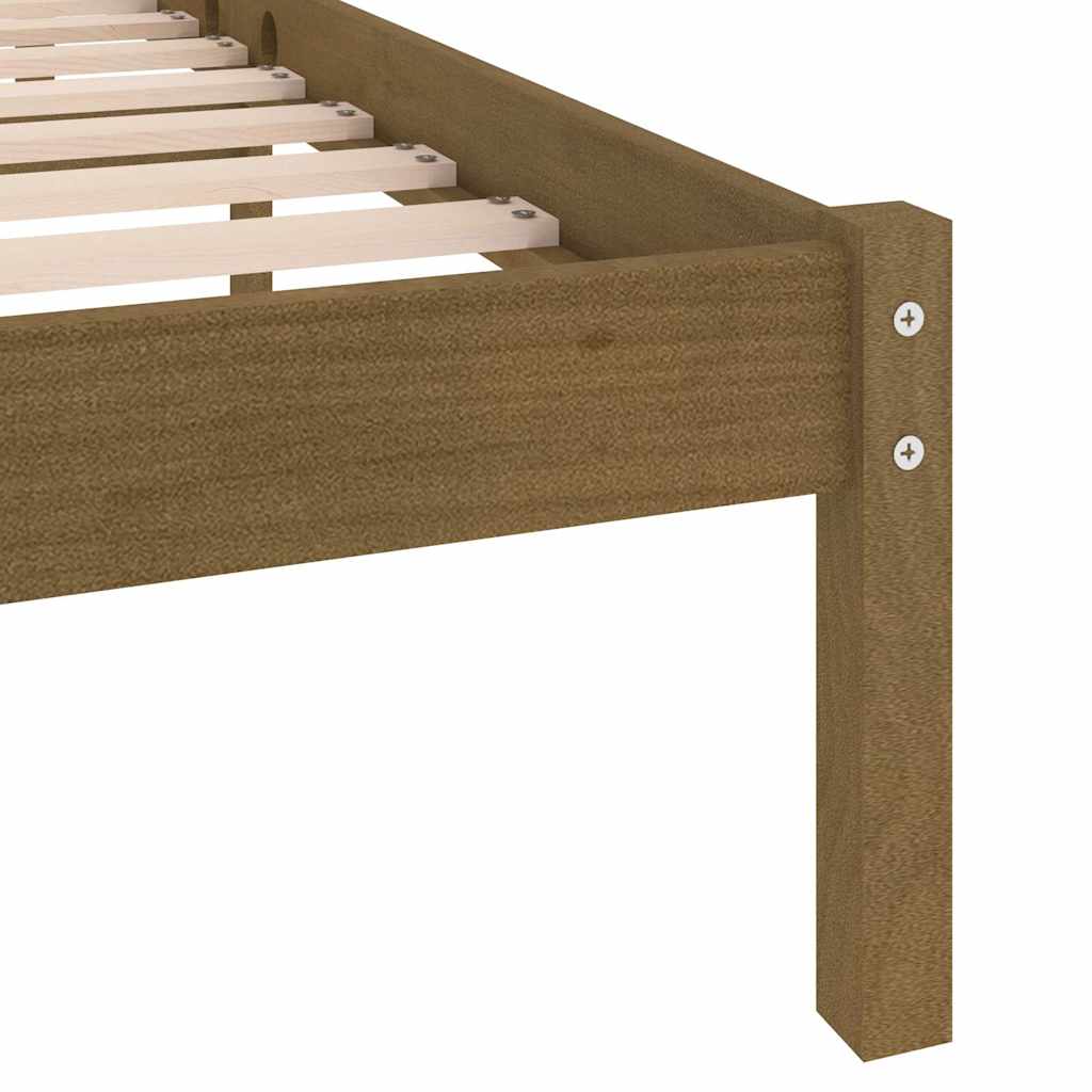 810040 vidaXL Bed Frame without Mattress Honey Brown Solid Wood 200x200 cm 6