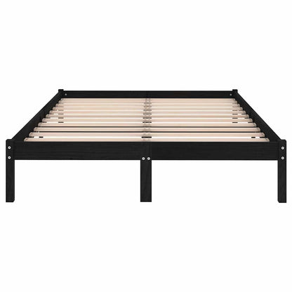 810041 vidaXL Bed Frame without Mattress Black Solid Wood 200x200 cm 4