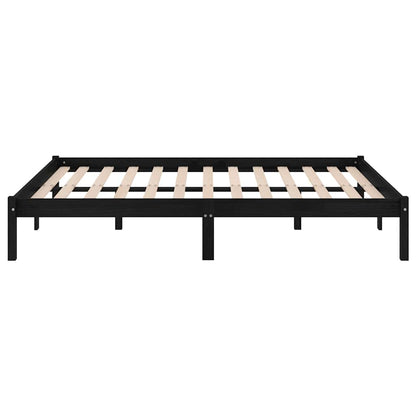 810041 vidaXL Bed Frame without Mattress Black Solid Wood 200x200 cm 5