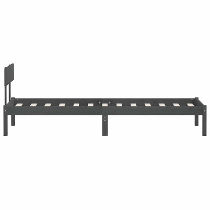 vidaXL Bed Frame | Grey | Solid pinewood | Single | Durable | Bed Frame 5