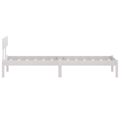 vidaXL Bed Frame without Mattress White Solid Wood 90x200 cm 5