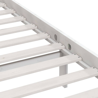 vidaXL Bed Frame without Mattress White Solid Wood 90x200 cm 6